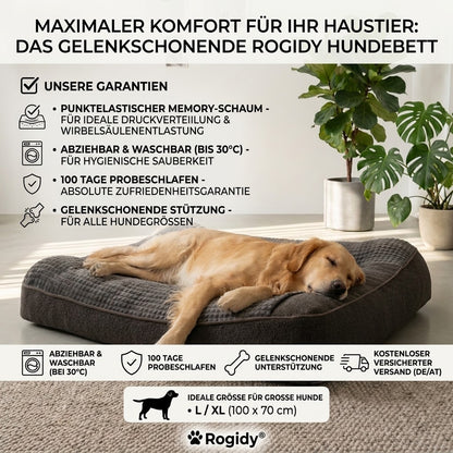 Rogidy® Orthopädisches Hundebett – Gelenkschonend & Waschbar