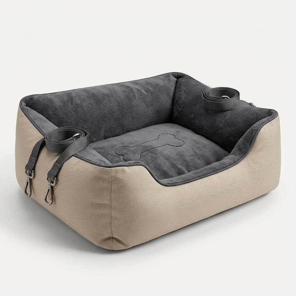 Rogidy™ TravelSafe – Orthopedic Dog Car Bed & Safety Booster Seat (Front & Rear Seat