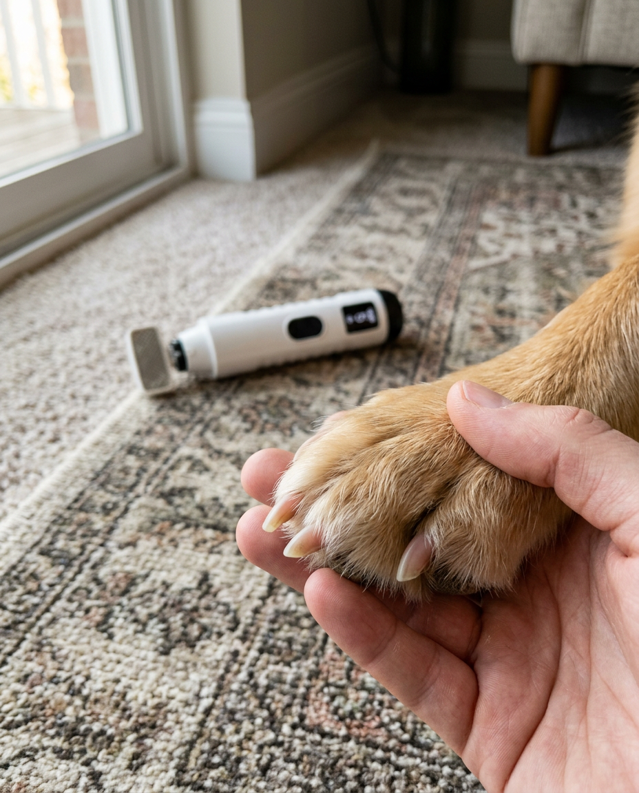 SilentGroom™ Professional Ultra-Quiet Dog Nail Grinder with LED Light