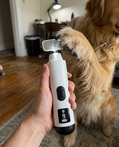 SilentGroom™ Professional Ultra-Quiet Dog Nail Grinder with LED Light